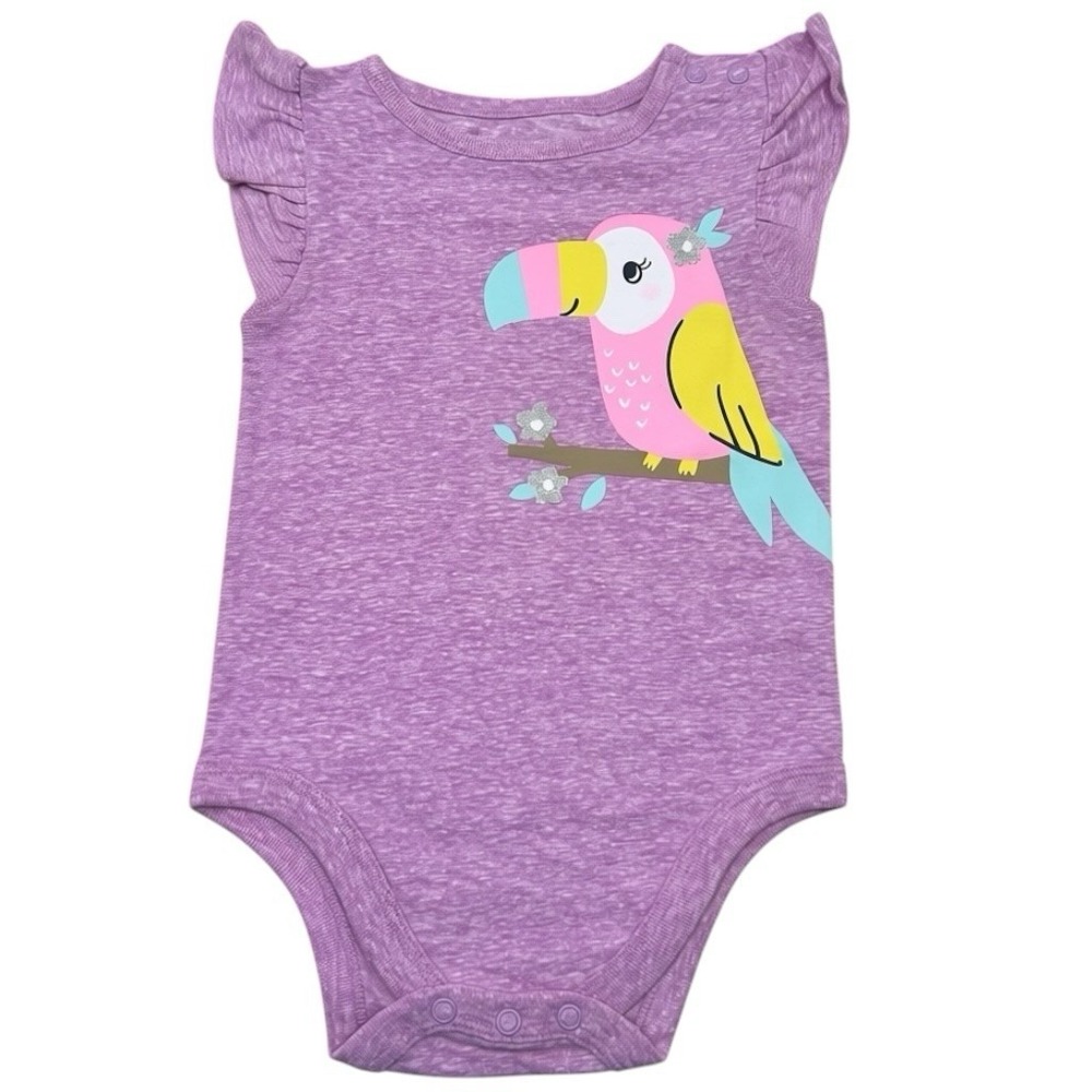 Garanimals Baby Girls Short Sleeve Graphic One piece Bodysuits Sz 12M Lot of 10 - Picture 3 of 11